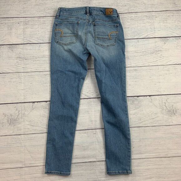 American Eagle Jeans 4 Short Jegging Skinny Stretch Light Wash Inseam 27.5" - Picture 5 of 11